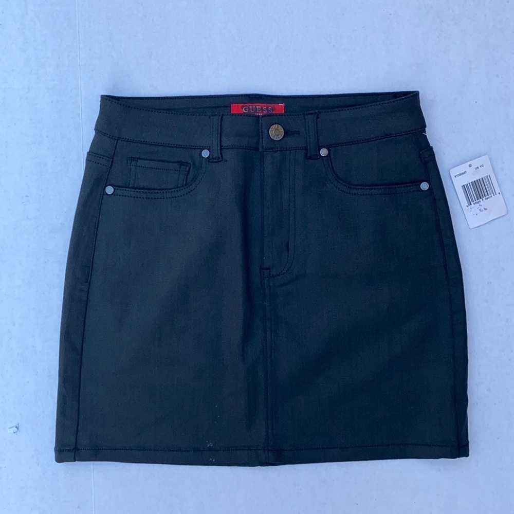 New GUESS Women's Black Denim Skirt SZ 27